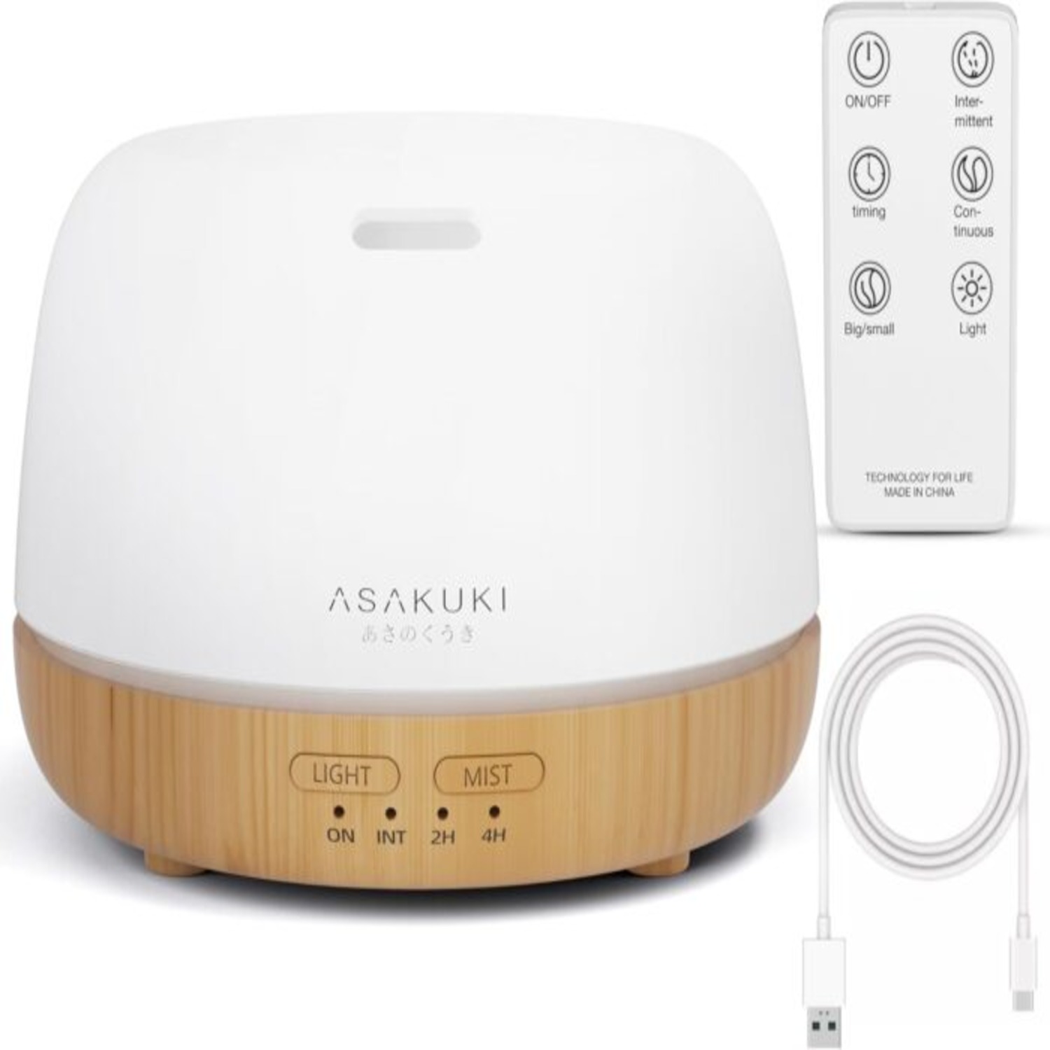 ASAKUKI Essential Oil Diffuser, Ultrasonic Aromatherapy Oil Humidifier with 7 Colors Lights 2 Mist Mode for Home
