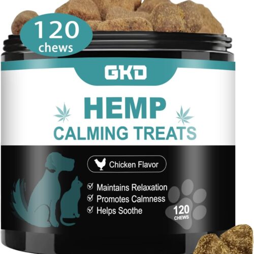 Hemp Calming Chews for Dogs, Dog Calming Treats Anxiety Relief 100% Golden Ratio of Natural Ingredients Calming Dog Treats, Aid with Separation, Barking, Stress Relief, Thunderstorms - Beef