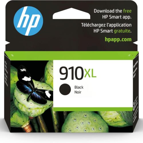 HP 910XL Black High-yield Ink Cartridge | Works with HP OfficeJet 8010, 8020 Series, HP OfficeJet Pro 8020, 8030 Series | Eligible for Instant Ink | 3YL65AN