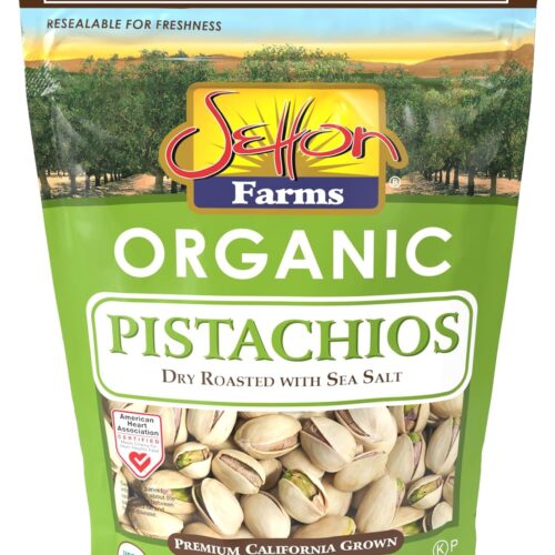 Setton Farms Premium Organic Pistachios, Dry Roasted With Sea Salt, 7 Oz Resealable Bag