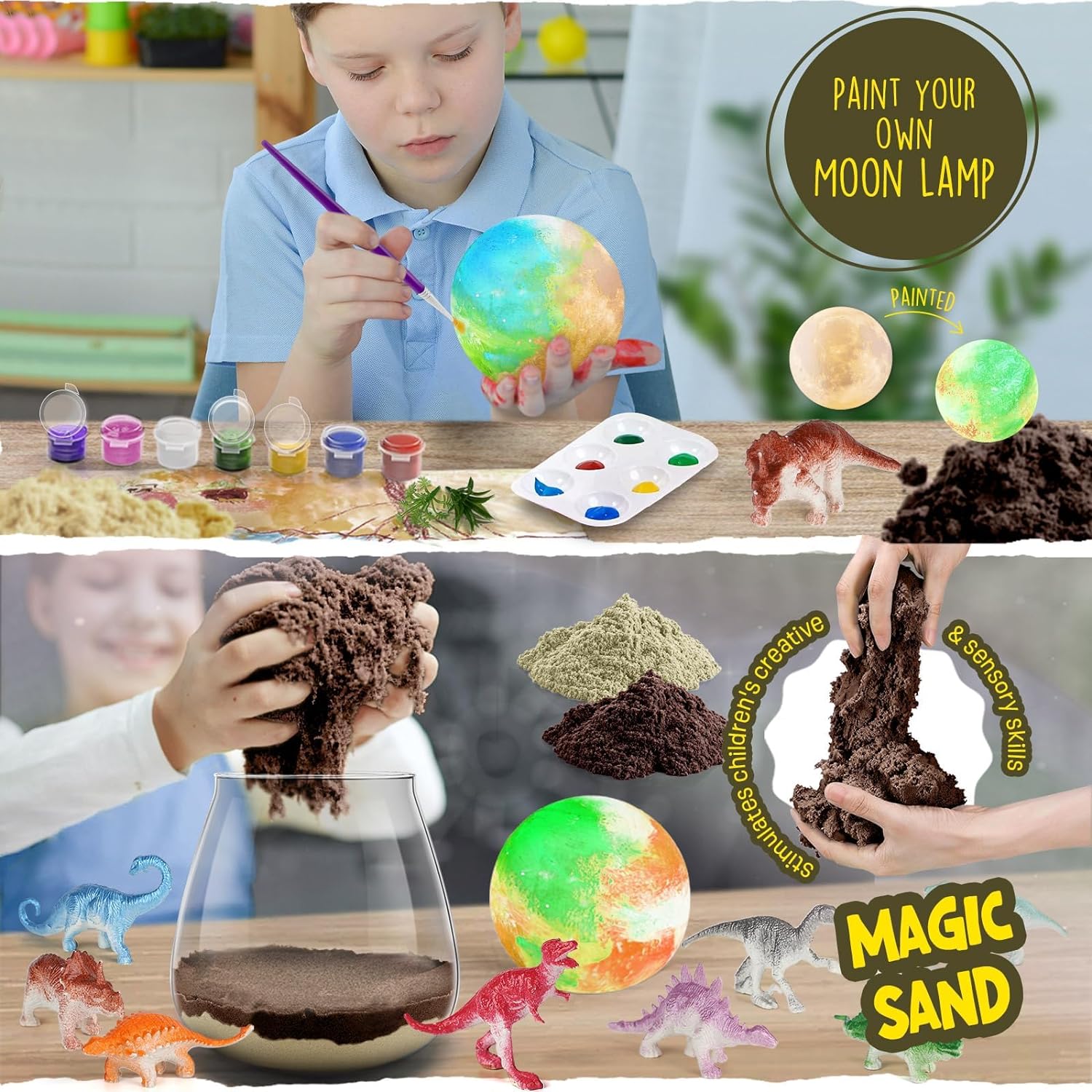 Dinosaur Toys for Boys - Dinosaur Terrarium Crafts with DIY Moon Lamp Kit - Birthday Gift for Boys Ages 4 5 6 7 8-12 Year Old - Easter Arts and Crafts for Boys and Kids - Image 3