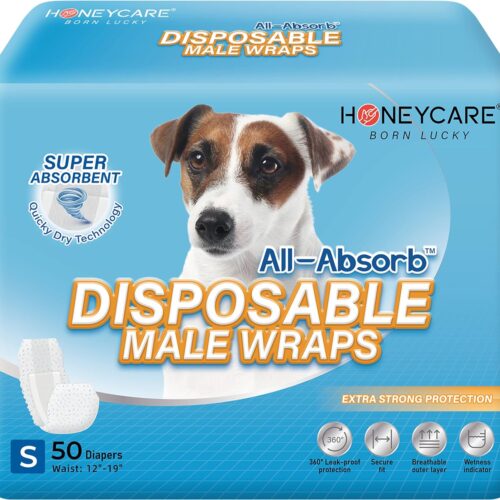 All-Absorb A26 Male Dog Wrap, 50 Count, Small