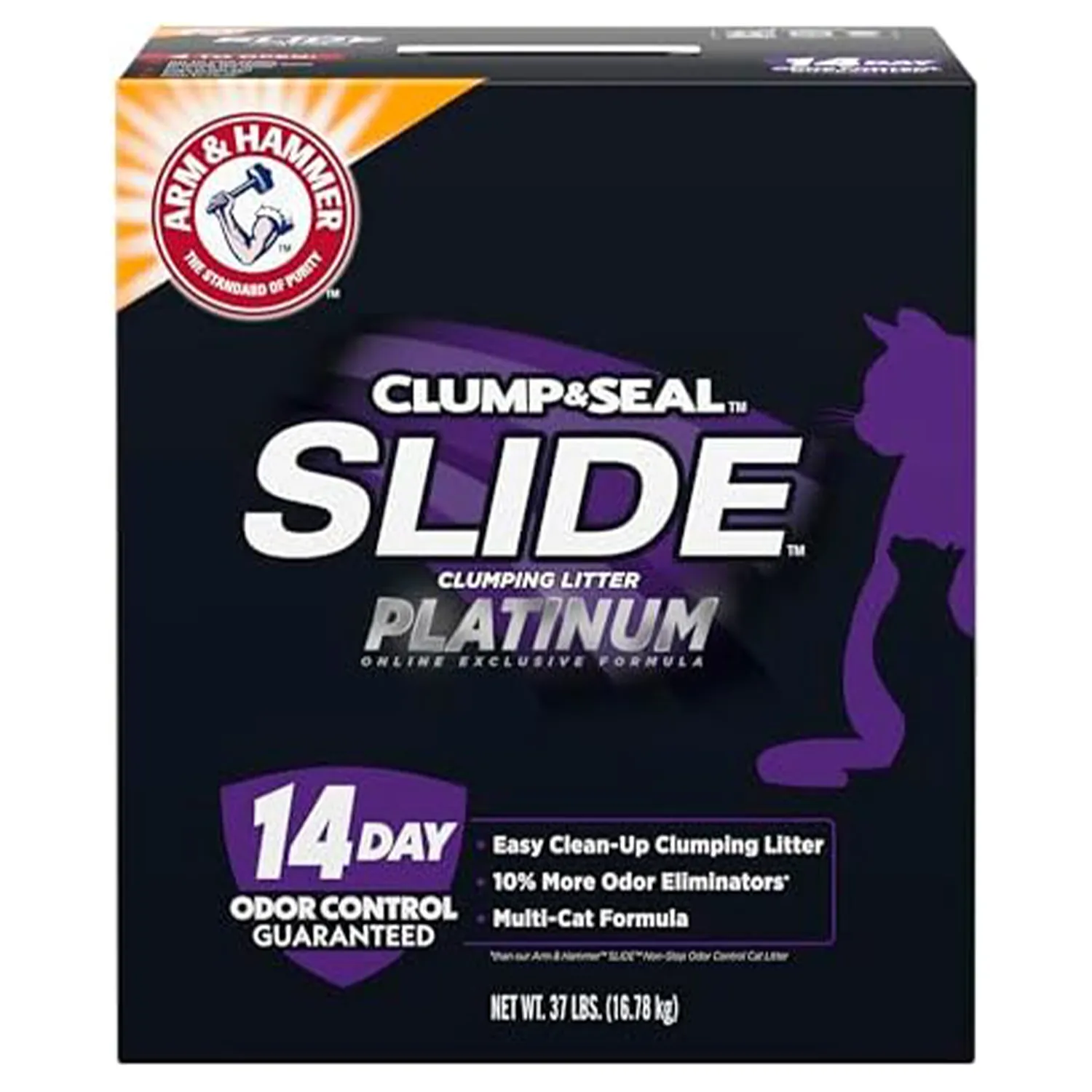 Arm & Hammer Platinum SLIDE Easy Clean, Clumping Litter, Multi-Cat, 37 Lbs  Pet Supplies