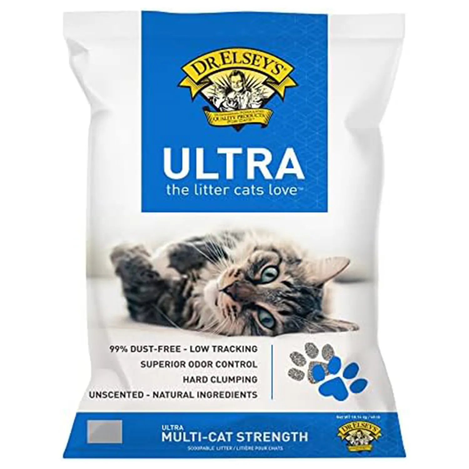 Dr. Elsey’s Premium Clumping Cat Litter - Ultra - 99.9% Dust-Free, Low Tracking, Hard Clumping, Superior Odor Control, Unscented & Natural Ingredients  Pet Litter : Pet Supplies