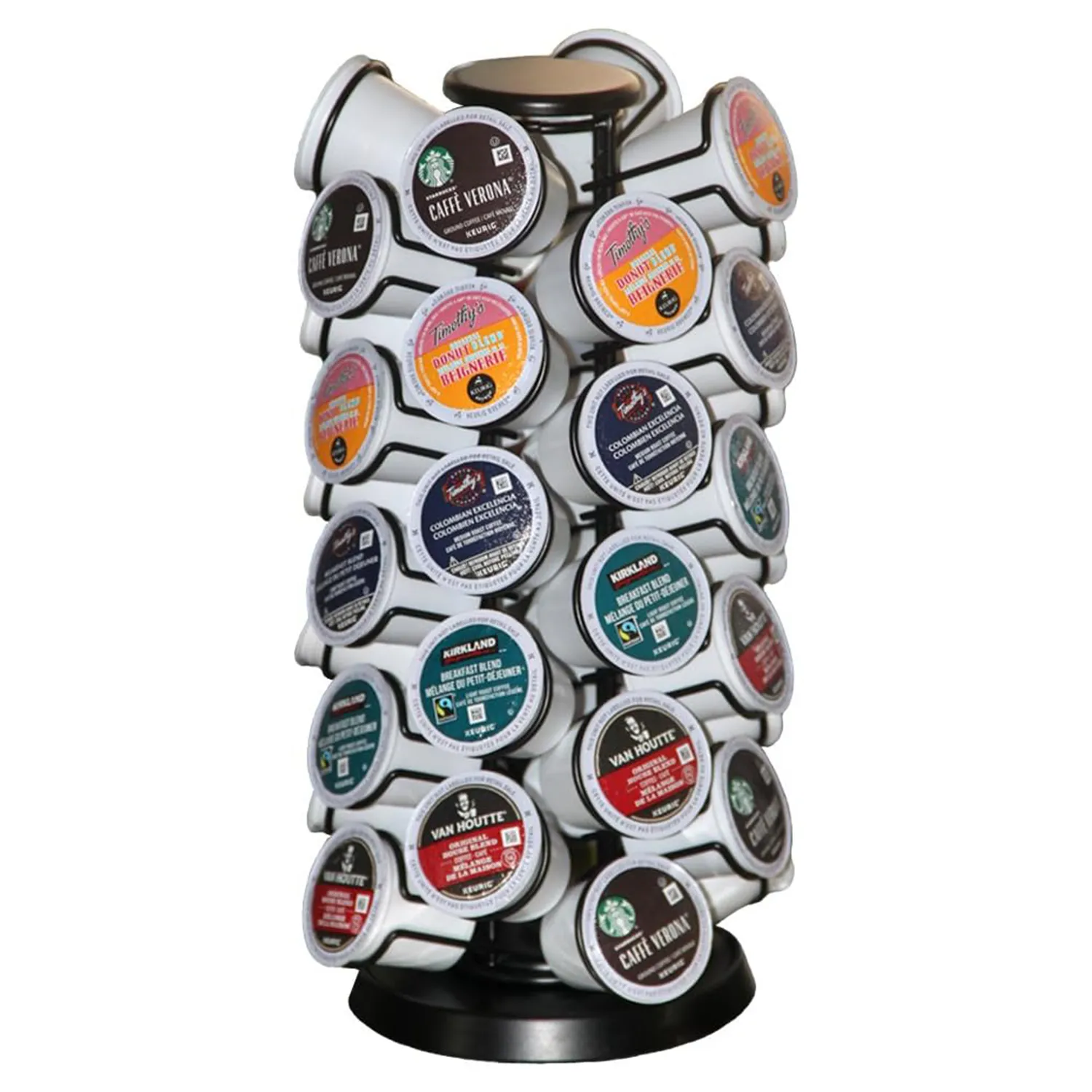K Cups Holder,K Cup Carousel, Coffee Pods Storage Organizer Stand,Comes All in One Piece,No Assembly Required,1 Count,Black (Capacity of 40 Pods, Black)