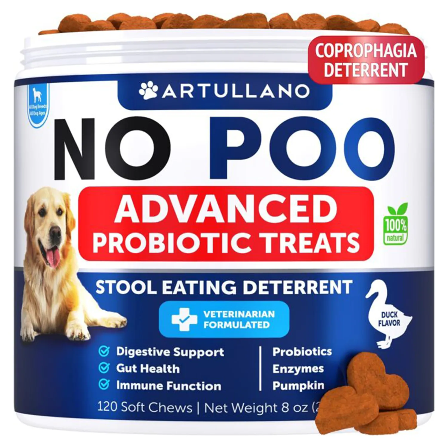 No Poo Chews for Dogs - Coprophagia Stool Eating Deterrent for Dogs - Prevent Dog from Eating Poop - Stop Eating Poop for Dogs with Probiotics & Enzymes - Forbid for Dogs Deterrent - Made in USA